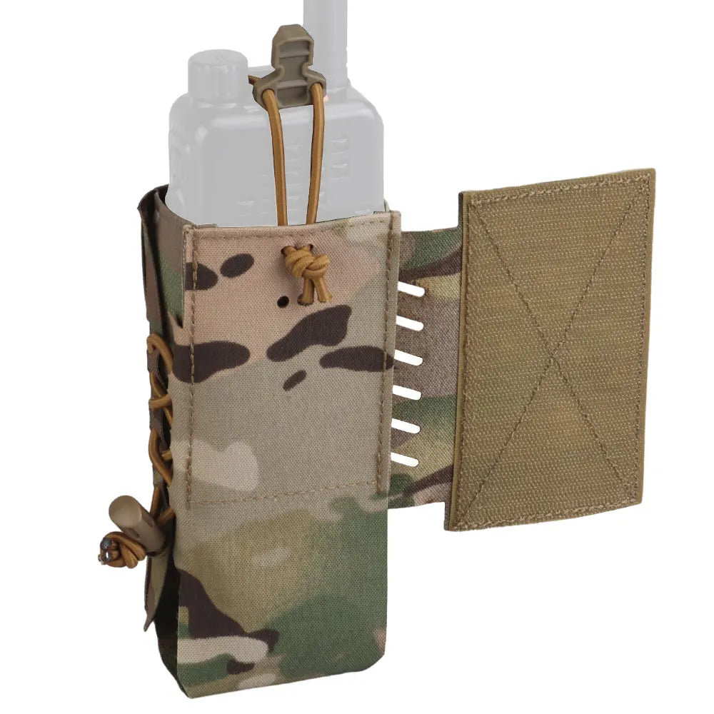 2PCS Radio Pouch Shock Cord Retension Chest Rig Side Bag Hanging Side Bag Expands Walkie Talkie Storage for AN/PRC-148/152/163