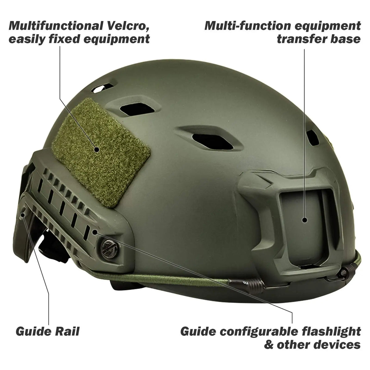 BOOIU BJ Fast Helmet Base Jump Tactical Helmet for CS Airsoft Paintball Outdoor Sports Hunting Shooting Safety Protection Rescue