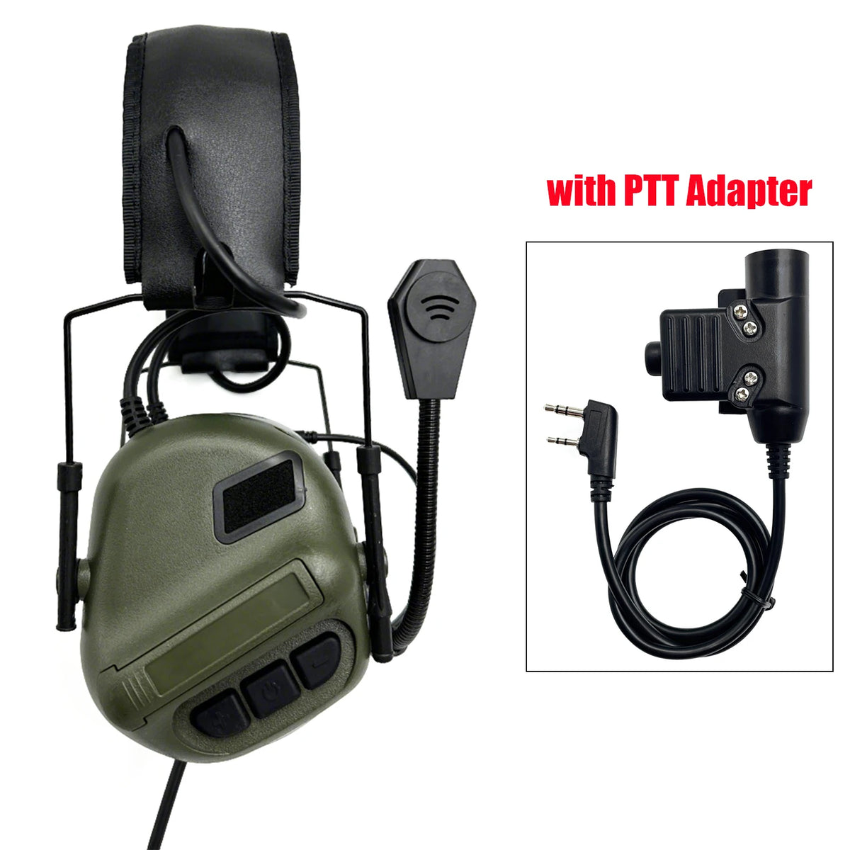 Tactical Earmuffs with Mic Electronic Hearing Protection Active Noise Cancelling and Sound Amplification with PTT