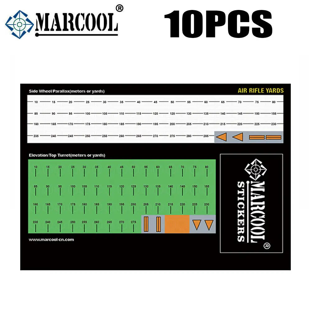 MARCOOL 10PCS Hunting Riflescopes Sight Turret & Side Adjustment Scale Count Label Sticker Scope Stickers