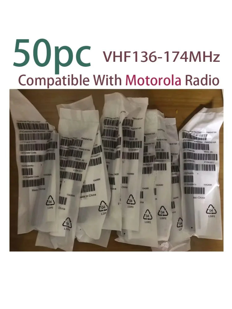 50pc VHF Antenna for Motorola Radios Walkie Talkies GP88 GP88S GP328 GP338 GP338 PLUS 6Inch (15CM) 136-174 MHz