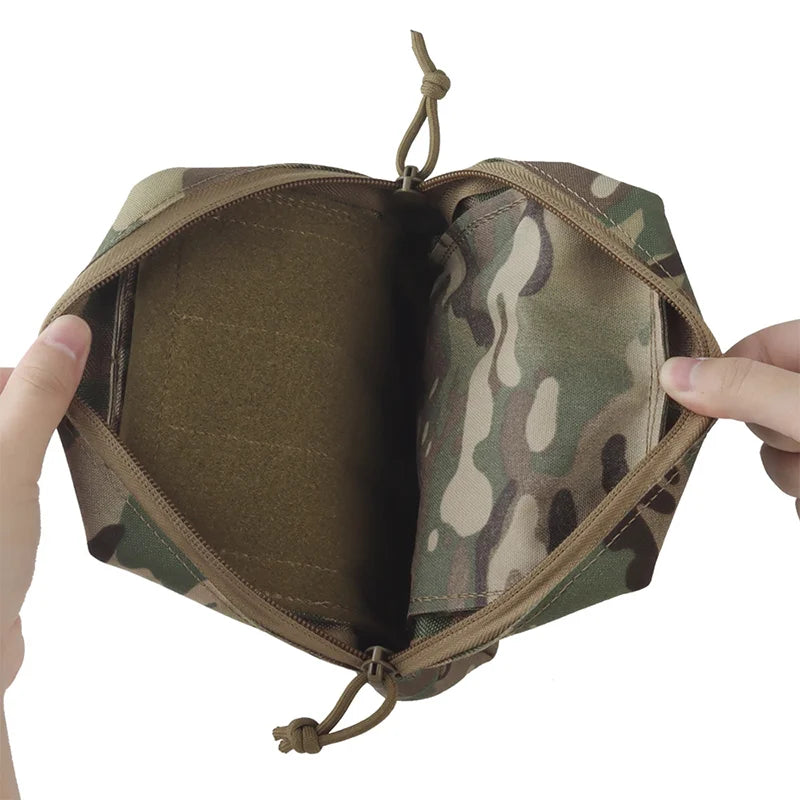 Large Capacity Extended Height MOLLE Pouch Fabric Fastener Design Belt Vest and Gear Panel Mount Outdoor Equipment Storage