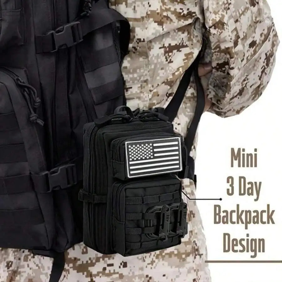 Tactical Molle Zippered Pouch EDC Waist Pack Medical IFAK Small Tool Bag for Hunting Hiking Fishing