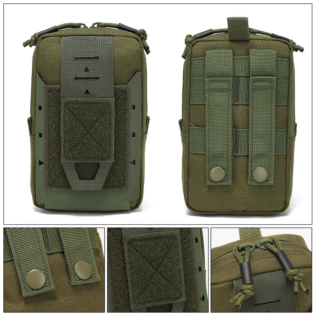 Double zipper quick opening design, metal snap fastener fixation, can be mounted on hunting vests, waistband storage bags