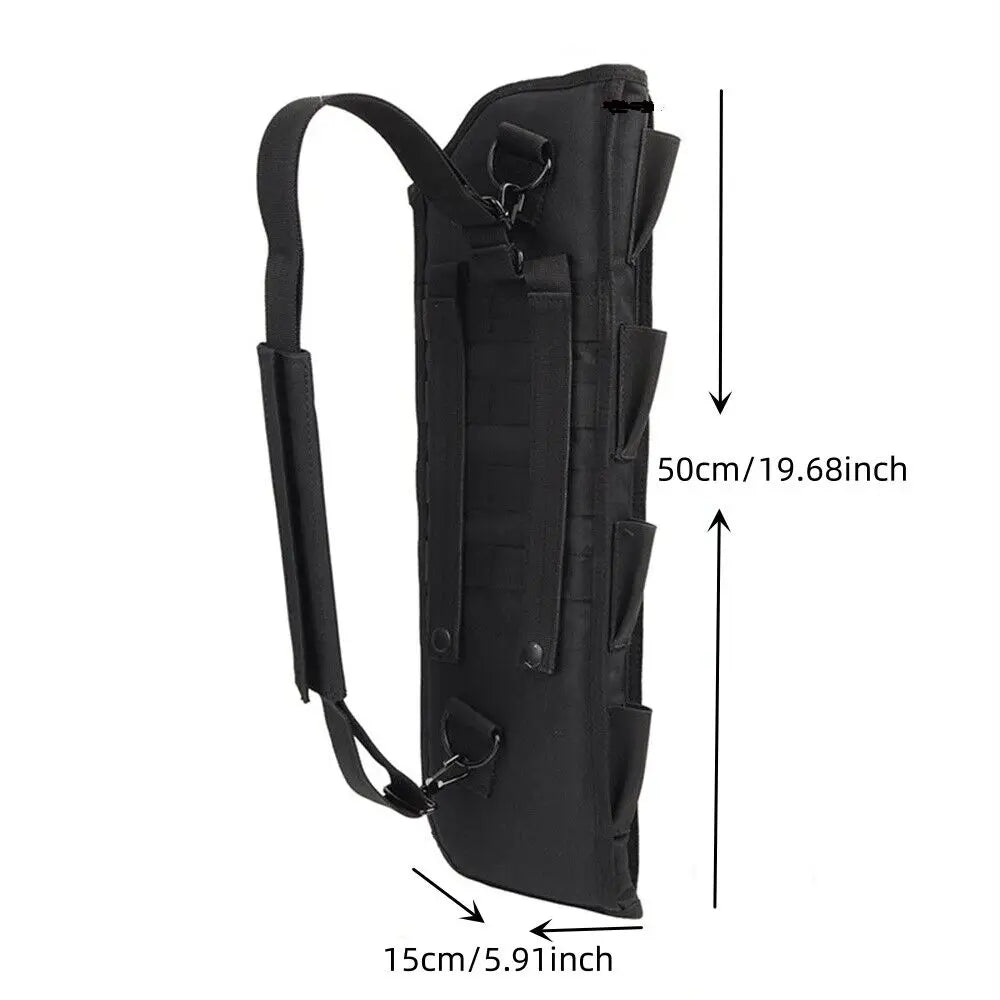 50cm/19.68inch Molle Tactical Shotgun Scabbard Rifle Gun Case Padded Carry Bag Outdoor Molle Air Gun Holster Protective Shoulder Bag Hunting Accessories