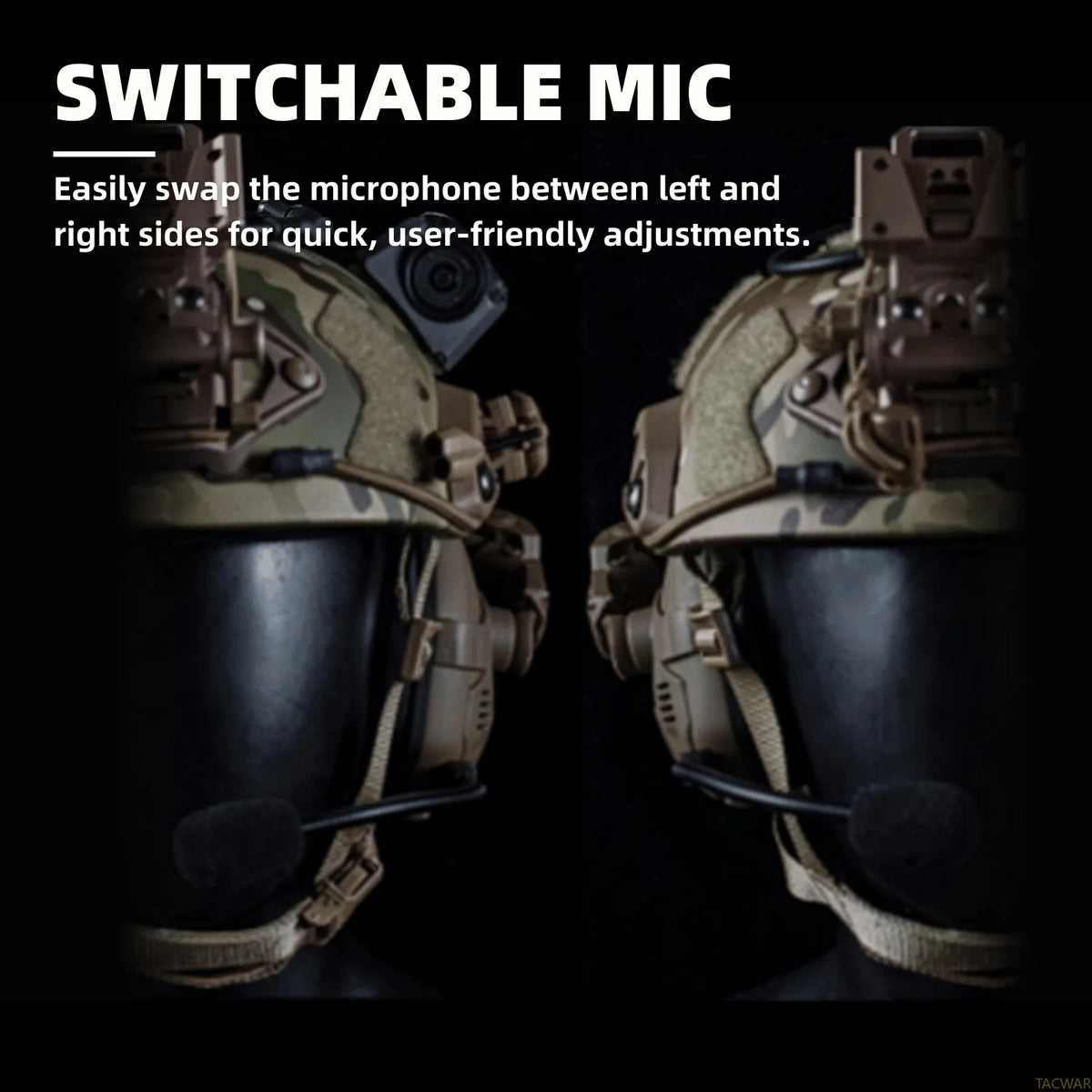 TH6B Wireless Tactical Headset with Noise Reduction Noise Reduction, Rechargeable Shooting Airsoft Earmuff Headphone