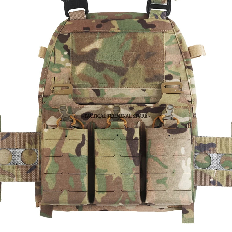 Ferro V5 FCPC Tactical Plate Carrier Quick Release Portable Body Armor Molle Airsoft Hunting Vest with 556 Triple Magazine Pouch