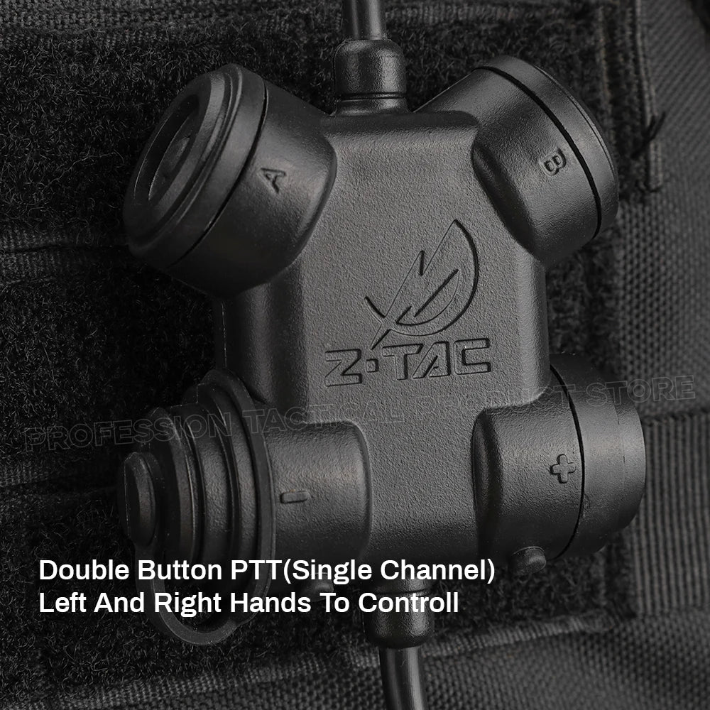 Z-TAC Tactical PTT Button for Kenwood Motorola Walkie Talkie Radio Headset Adapter Airsoft Hunting Outdoor Accessory Cable Kit