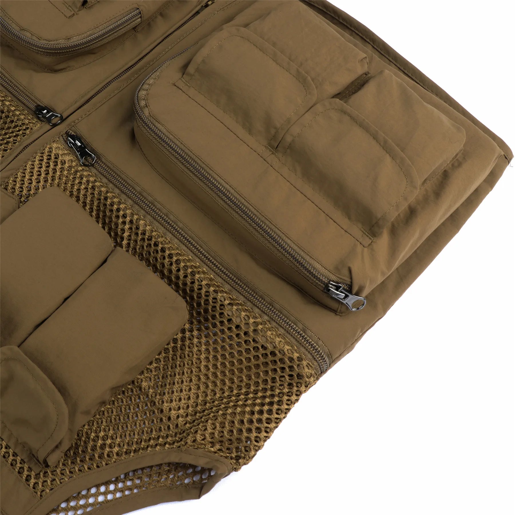 :Men's Vest Tactical Webbed Gear Coat Summer Photographer Waistcoat Tool Many Pocket Mesh Work Sleeveless Jacket Male