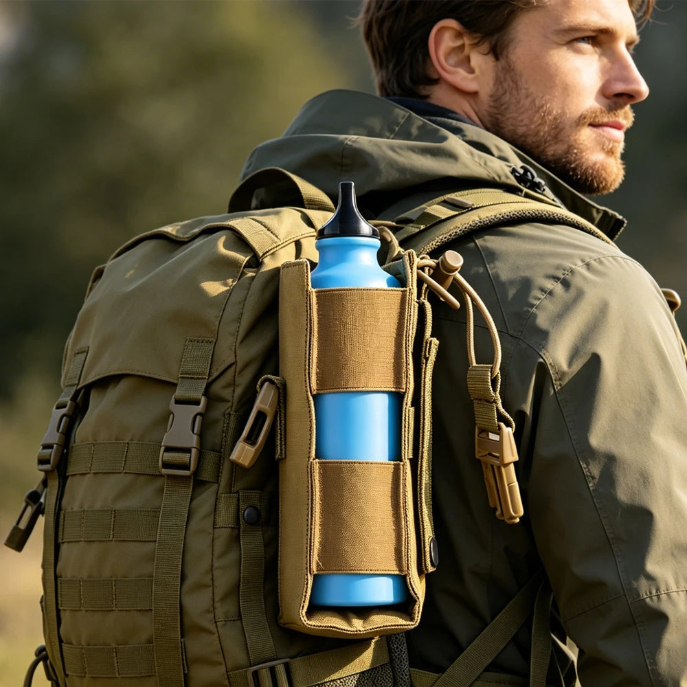 Molle Water Bottle Holster Pouch Outdoor Sports Riding Camping Hiking Hunting Travel Canteen Kettle Holder EDC Tool Waist Bag