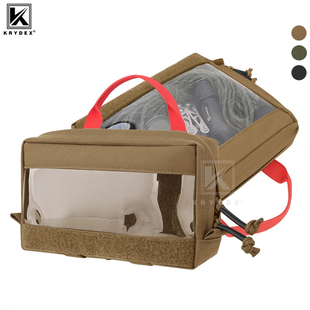 KRYDEX Tactical Large Small Clear Top Insert Pouch First Aid Travel Camping Medical Storage Bag For D3 Backpack Accessories