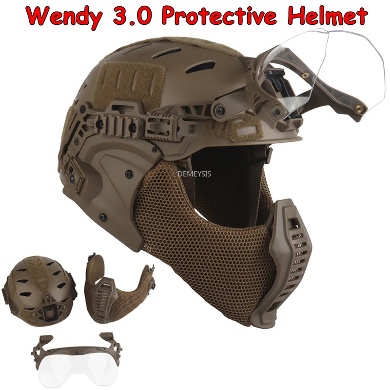 Tactical Wendy 3.0 Helmet Full Protection Airsoft Head Gear Outdoor Shooting Hunting Paintball Wendy Half Covered Sports Helmets