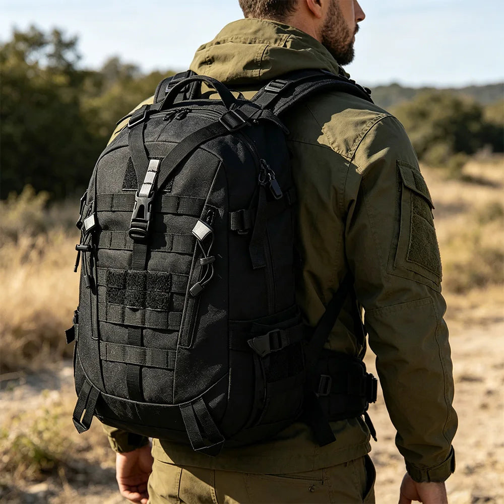 Tactical MOLLE Hiking Trekking Fishing Backpack Travel Hunting Camping Backpack, Large Capacity Outdoor Sports Knapsack