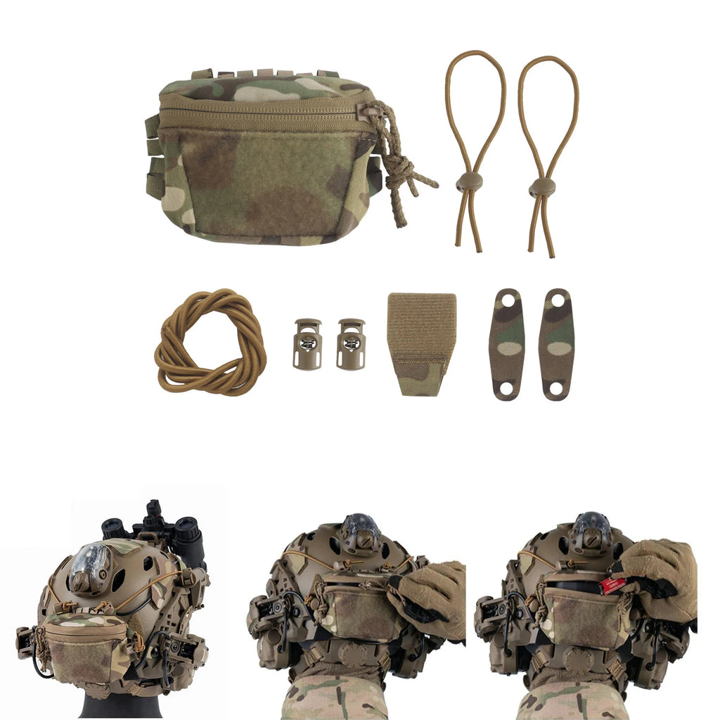 Poseidon Defense SC Helmet Accessories Storage Pouch Cord Routing Hole Compatible With Night Vision NVG Battery Box Camera Light