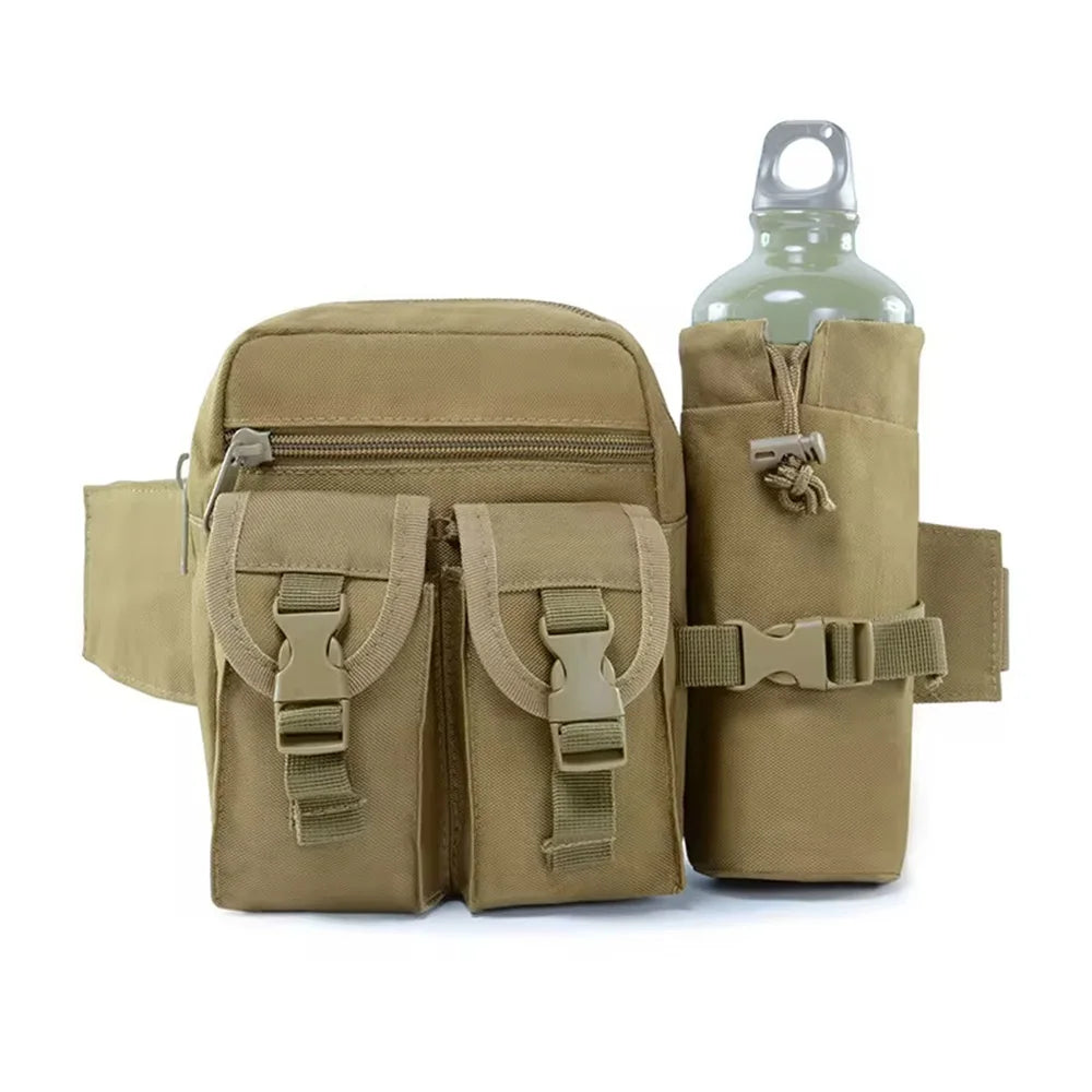 Tactical Waist Belt Bag Nylon Outdoor Fanny Pack Hiking Camping Hunting Water Bottle Holder Phone Pouch Running Sport Waist Pack