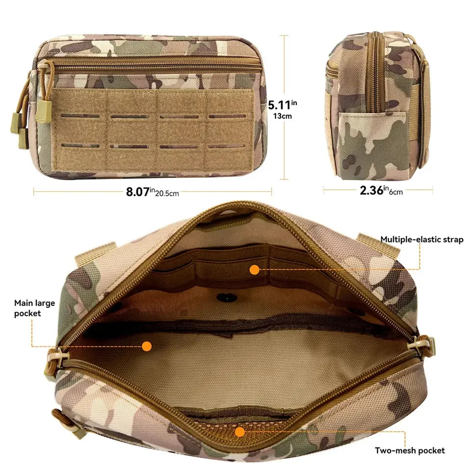 EDC Molle Tactical Pouch Waist Pack Compact Utility Pouches Waist Belt Bag Medical Bags Phone Case Outdoor Hunting Accessories