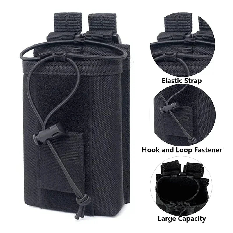 Radio Holster Walkie Talkie Pouch for BaoFeng UV-5R, Adjustable Nylon Belt Clip Holder for Outdoor Camping Hiking Work Equipment