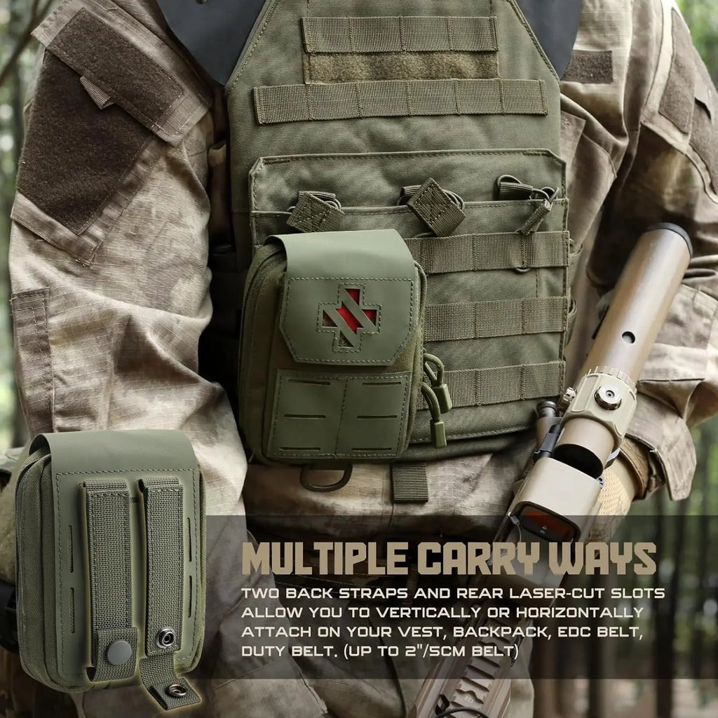 Molle IFAK First Aid Pouch Tactical Medical Trauma MED Belt PouchSmall Portable Utility Emergency Survival Pack for Belt Vest