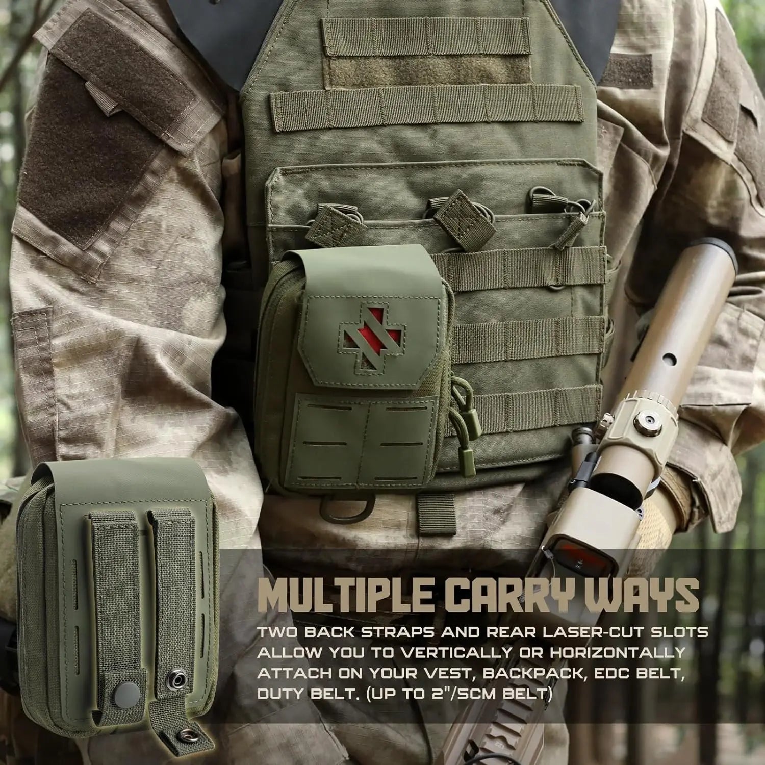 Molle IFAK First Aid Pouch Tactical Medical Trauma MED Belt PouchSmall Portable Utility Emergency Survival Pack for Belt Vest