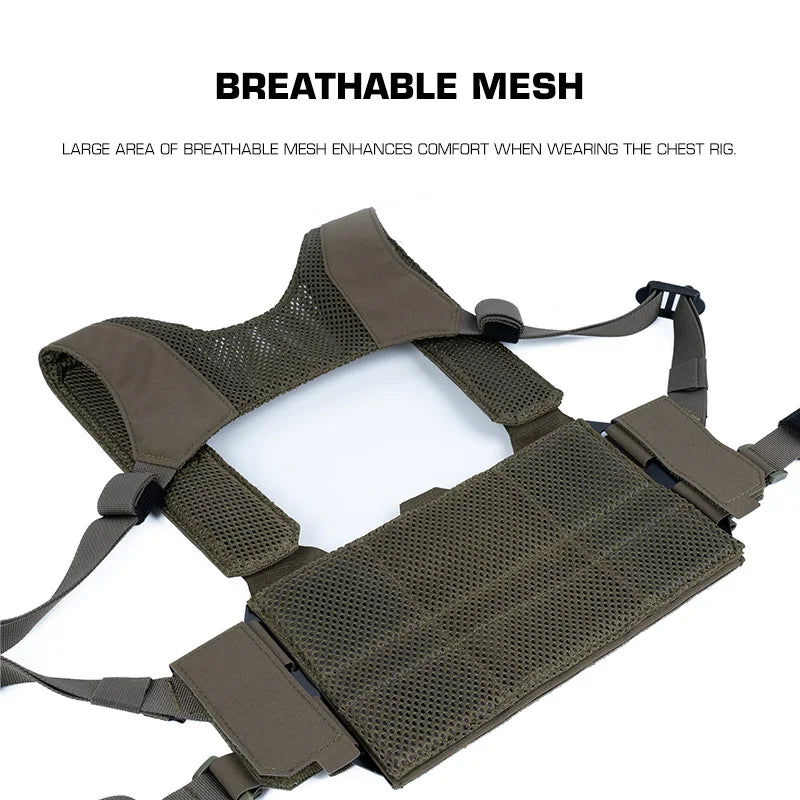 Tactical Vest Modular Chest Rig with Multifunctional Strap Outdoor Camping Field Training MOLLE Expansion Hunting Gear