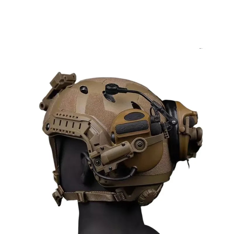 Tactical Helmet with Noise Reduction for Outdoor Sports Compatible with C2 C3 FAST Rail Wendy Accessories Multi-Angle