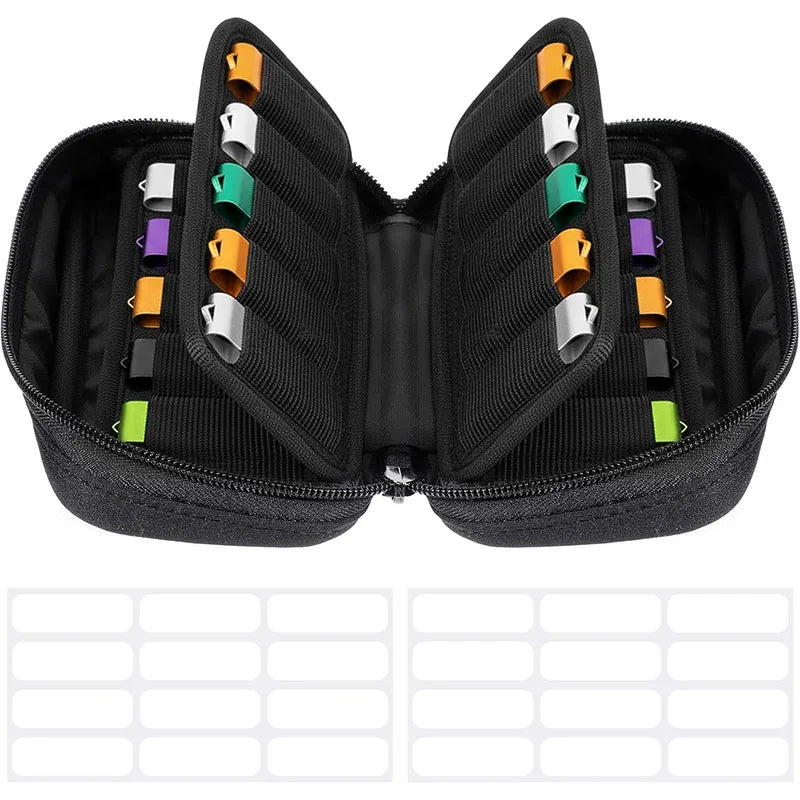 20 Slots USB Flash Drive Case USB Organizer With Labels Flash Drive Storage Case For Memory Stick Jump Drives Thumb Drives Black