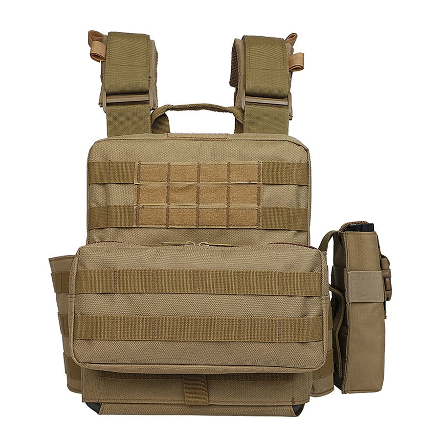Triple equipment bag MOLLE security duty uniform, detachable hunting vest