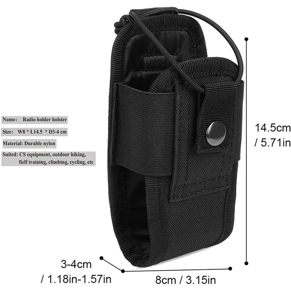 MOLLE Tactical Radio Pouch Heavy Duty Universal Walkie Talkie Holster Military Interphone Case for Police Firefighter Vest Gear