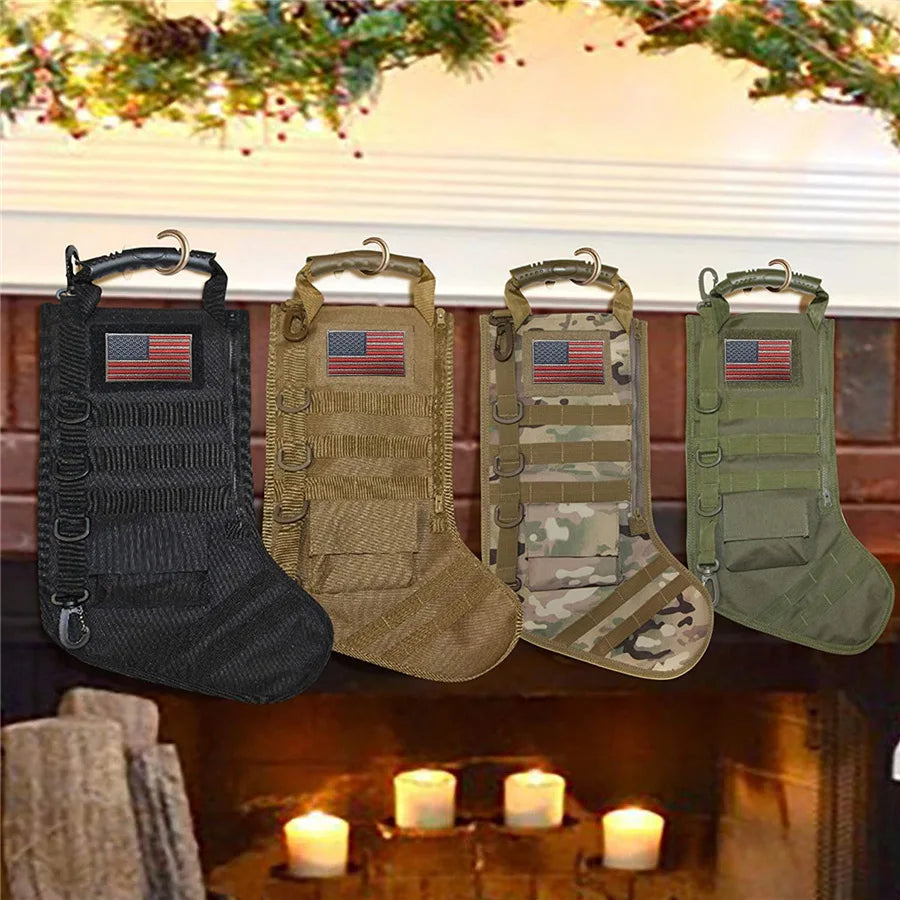 Tactical Molle Christmas Stocking Bag EDC Christmas Stocking Pendant Multi-Functional Tool Storage Bag Sports Hunting Accessory