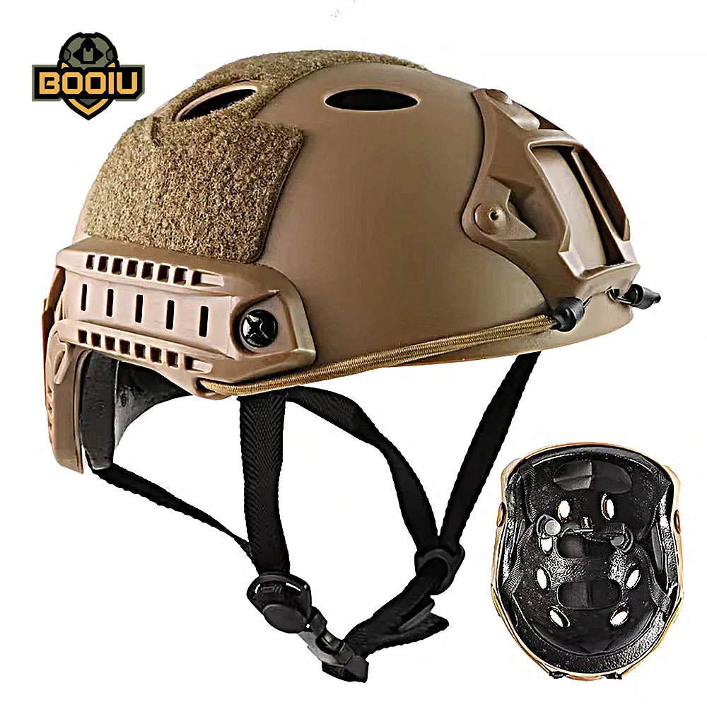 BOOIU Tactical Helmet Fast PJ Airsoft Helmet Paintball Shooting Outdoor Sports Hunting Riding CS Helmets Head Protective Gear