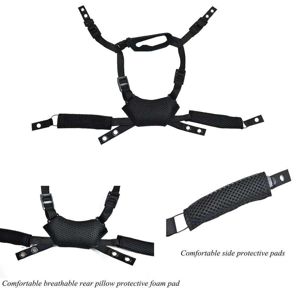 BOOIU Combat Helmet Liner System Padding Kit and Chin Strap Adjustable Dial Suspension System with Bolts Screws Hunting Explorer