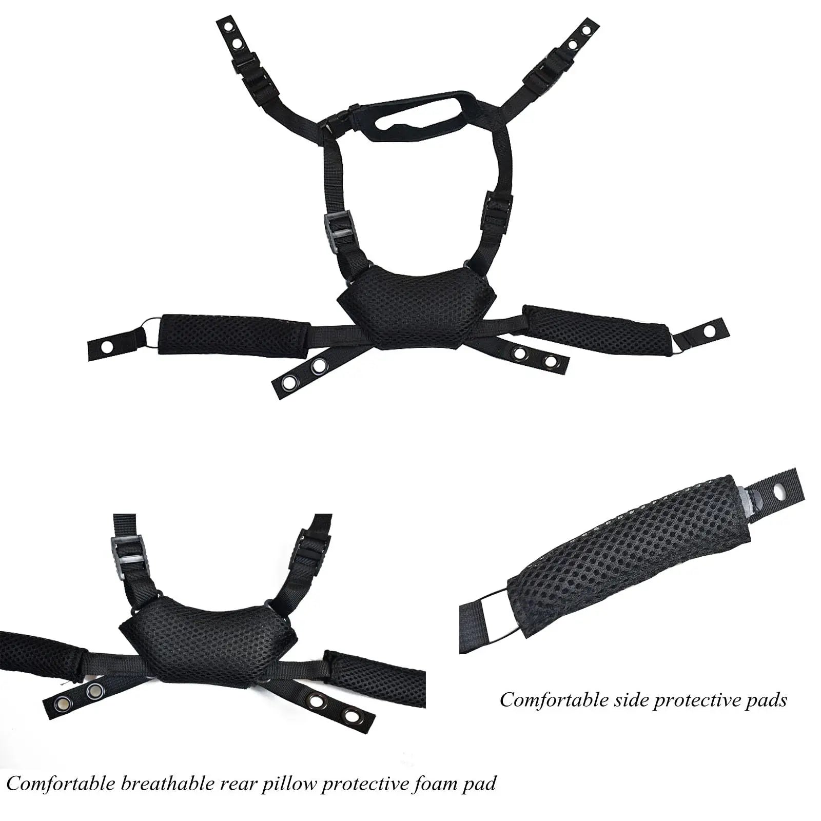 BOOIU Combat Helmet Liner System Padding Kit and Chin Strap Adjustable Dial Suspension System with Bolts Screws Hunting Explorer