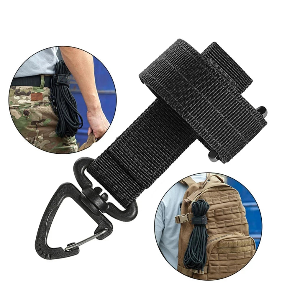 Multi-purpose Nylon Gloves Hook Climbing Rope Anti-lost Camping Hanging Buck Work Gloves Safety Clip Outdoor Tactical Gloves