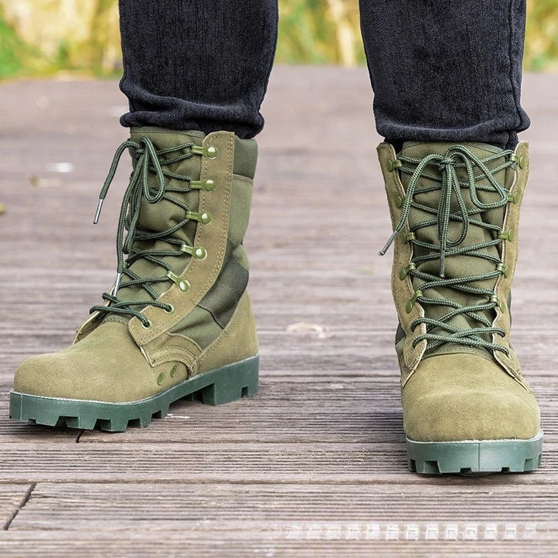 37-48 Training Boots Outdoor Hiking Climbing Shoes Green High Top Desert Boots Work Security Shoes