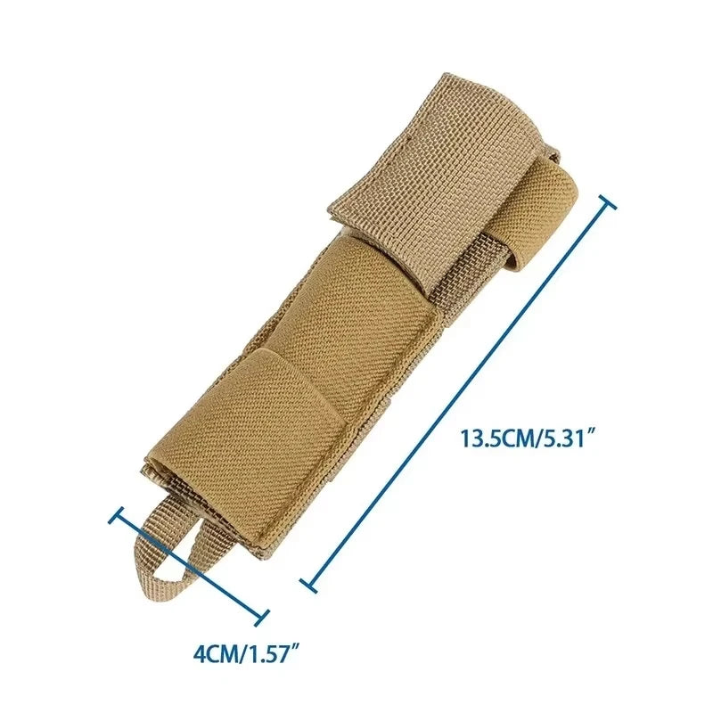 Tactical Radio Antenna Relocation Cable Pouch, MOLLE Modular Vest Strap Bag Holder for Walkie Talkie, Outdoor Hiking Camping Acc