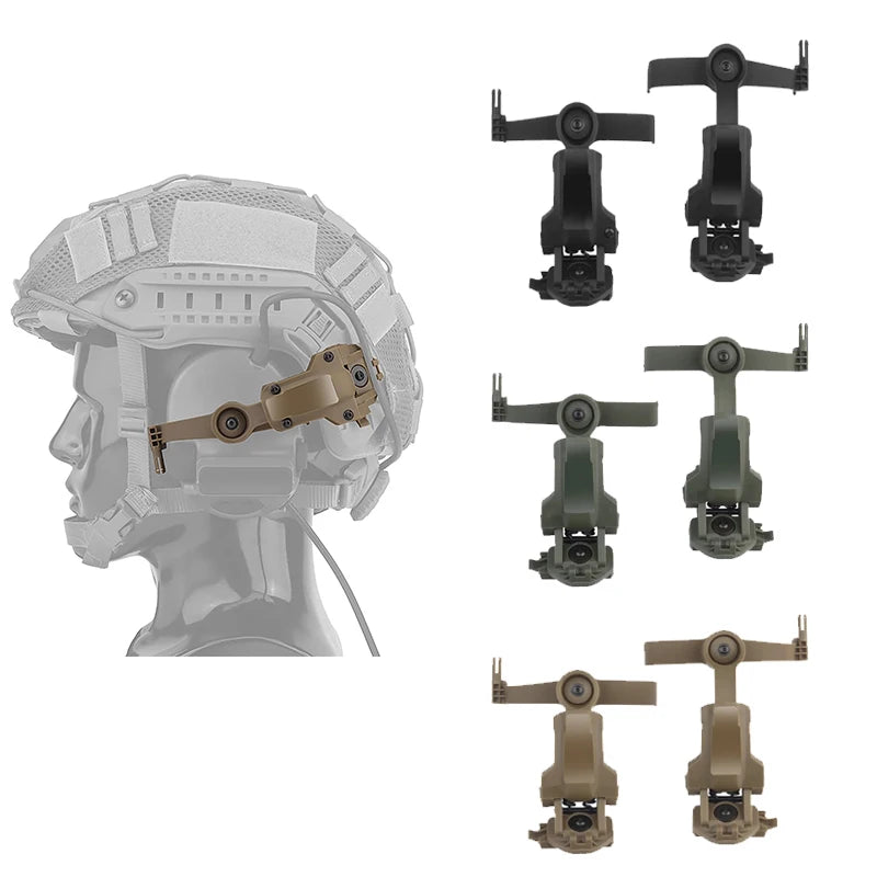 C2/C3 Tactical Headset Holder Multi-angle Rotation Airsoft Shooting Headphone Bracket Wendy Guide Helmet Rail