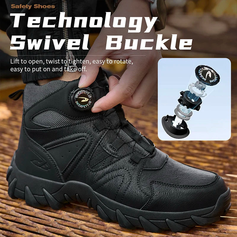 Size 47 48 Work Safety Boots Men Anti-smash Anti-puncture High Top Outdoor Safety Shoes Men Protective Steel toe Work Shoes
