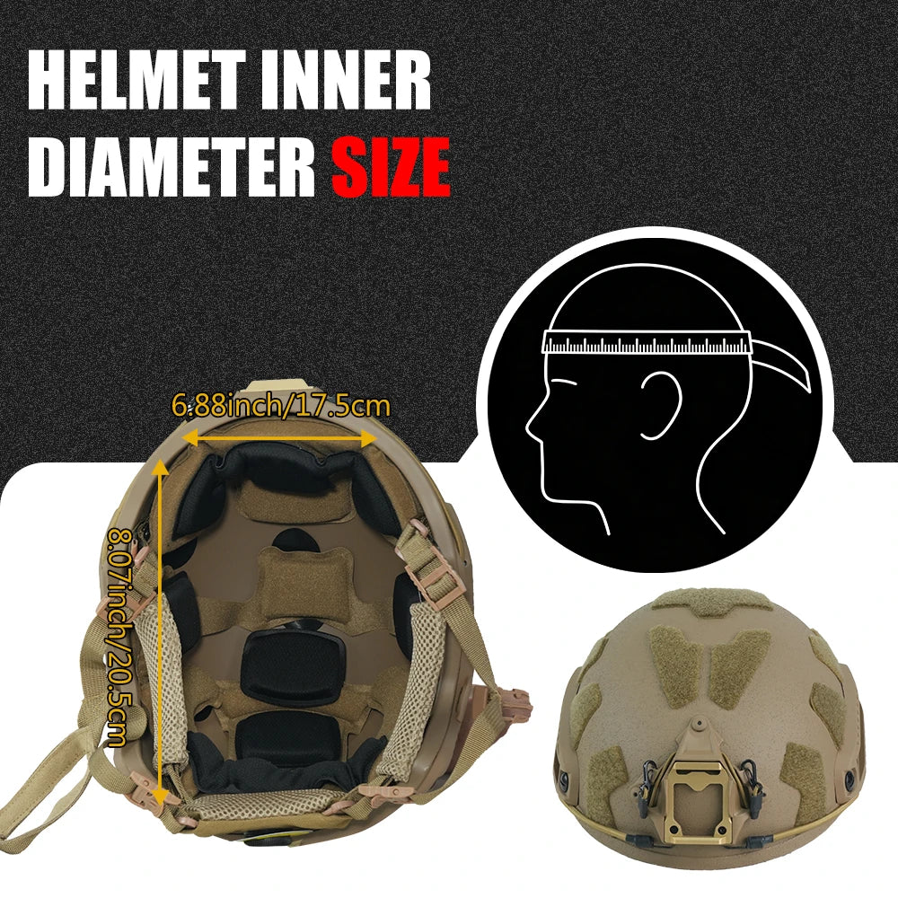 BOOIU Quick Action Tactical Helmet Glass Steel Material New SF Magic Tape with Wendy Suspension System Military TrainingHeadgear