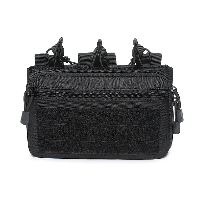 Tactical Molle Pouch with Triple Magazine Pouch Open-Top Mag Pouches Universal Cartridge Holder Accessories Bag