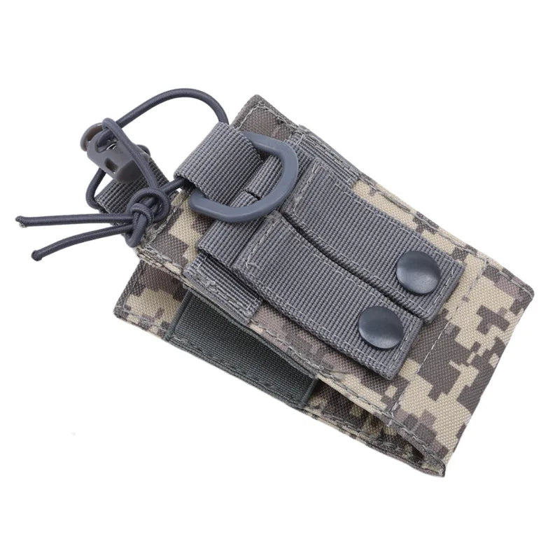 MOLLE Tactical Radio Pouch Nylon Walkie Talkie Holder Interphone Hanging Bag Outdoor Hunting Magazine Utility Pocket