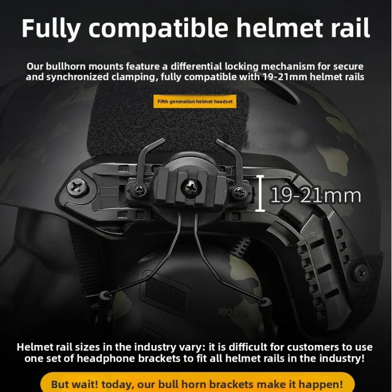 5th Gen Movement Tactical Helmet Ox Horn Bracket Communication Noise Reduction Headset Set Without Pickup
