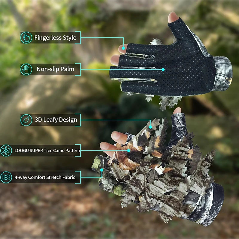 Hunting Gloves Tactical Equipment Accessory Shooting Tactical Gear Tree Camo Gloves For Men Women Hunting Accesorries Equipment