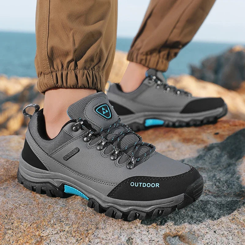 Hiking Shoes for Men Waterproof Outdoor Low-top Hiking Boots Leather Men's Trekking Shoes Walking Male Trail Running Sneakers