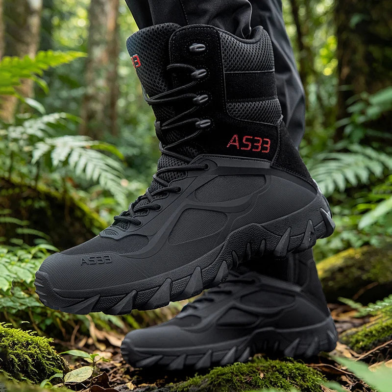 Men Climbing Shoes Tactical Boots Outdoor Field Training Shoes Breathable Mountain Hiking Shoes Sneakers Non-slip Hunting Boots