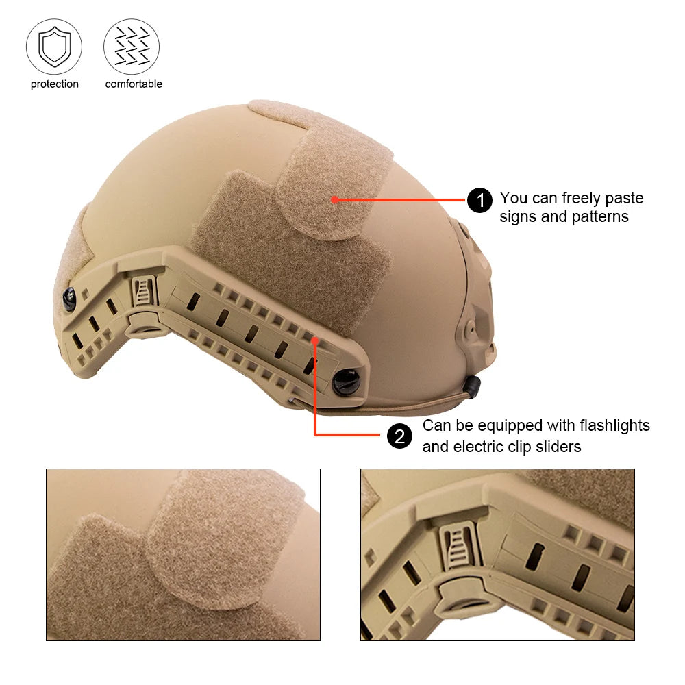 BOOIU FAST Helmet MH PJ BJ Airsoft TacticsHelmets ABS Outdoor CS Paintball Shooting Game Protective Equipment