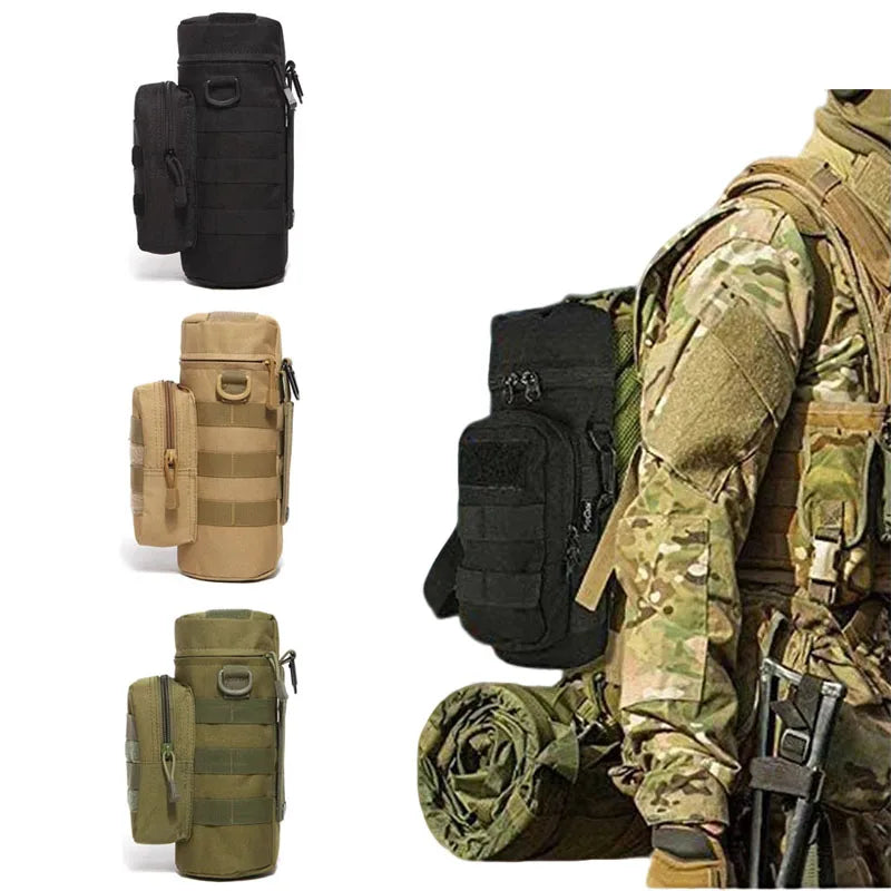 Outdoor Travel CampingTactical Water Bottle Bag Molle Pouch Holder Hiking Cycling Fishing Hunting Water Bottle Kettle Carrier