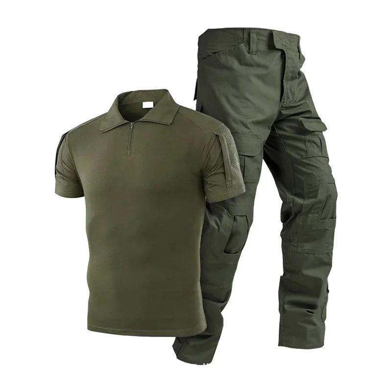 Summer Outdoor Camping Suits Tactical Shirt Men Frog Camouflage Uniform Pants Wear Multicam Sets Hiking Clothes No Pads