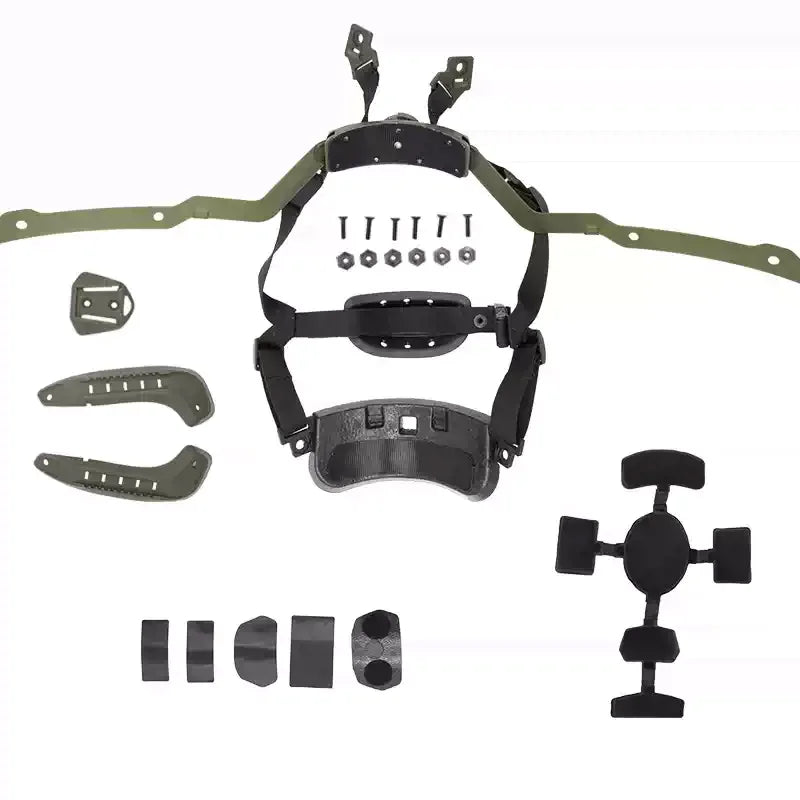 15 Ballistic Helmet Full Set - Suspension Liner & Cuttlefish Rail | Military-Style Outdoor Tactical Civilian Accessory