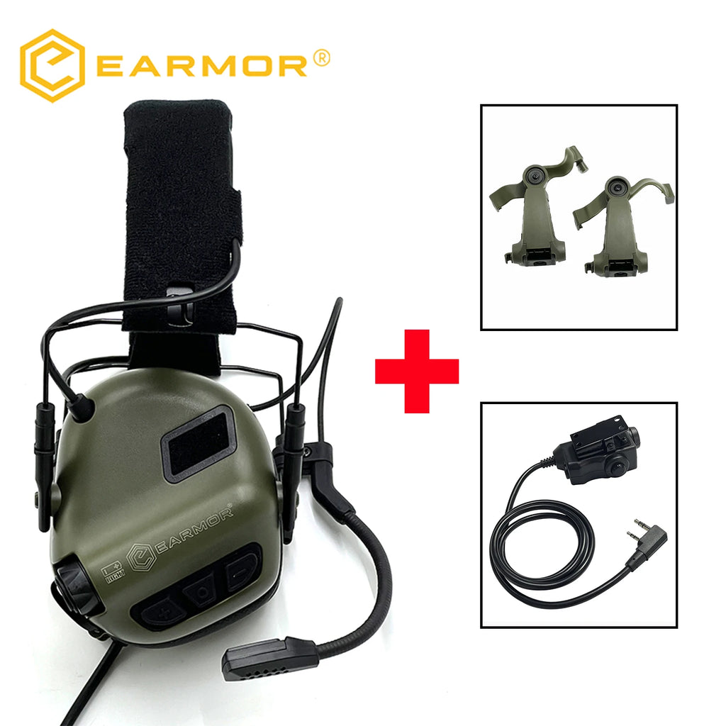 NEW EARMOR Tactical Headset M32 SE Tactical Active Headset Electronic Hearing Protector Military Helmet Headset NRR 22dB