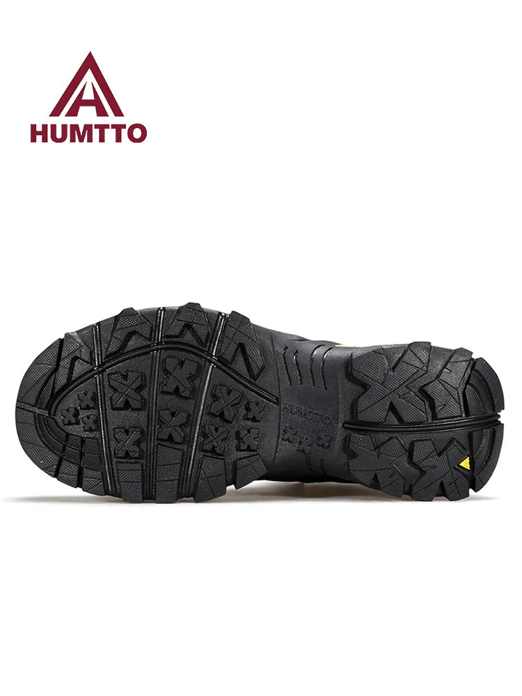 HUMTTO Cowhide Hiking shoes Men's waterproof hunting Boots Tactical Desert Combat Ankle trekking Boots Male Women warm Sneakers